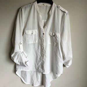 White Button-Down Blouse